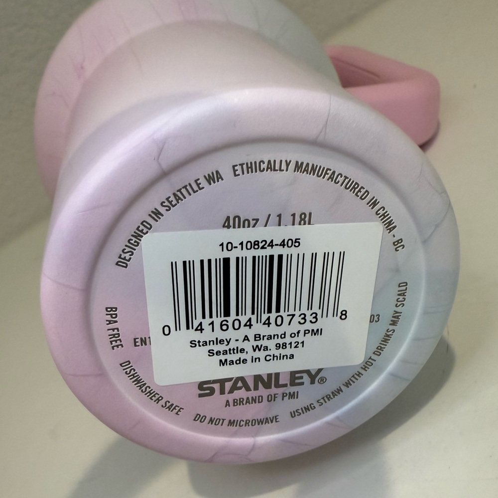 Stanley Watercolor Tulle Pink 40 oz Tumbler Water Cup Quencher H2.0 FlowState - Picture 7 of 10